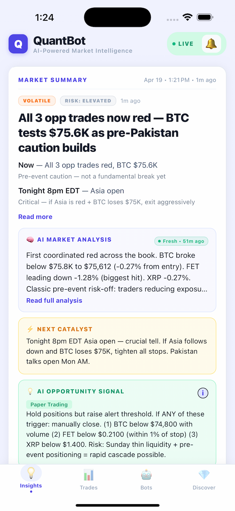 QuantAxis Insights screen